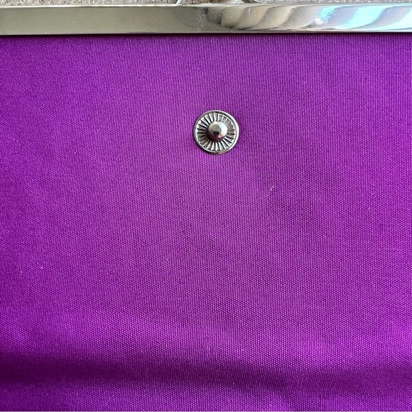 Merona Purple Retro Styl Fold Over Silver Tone Wallet with Kiss-Lock Coin Pocket - Picture 4 of 16